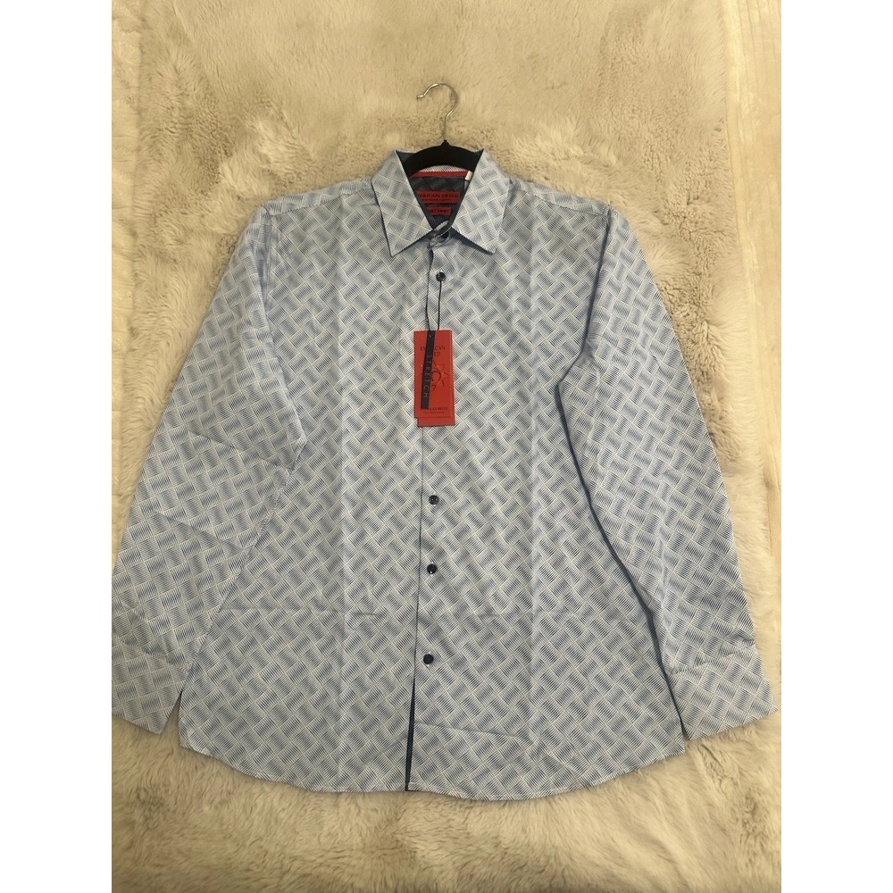 NWT American Breed men's stretch‎ button-down shirt in light blue  Size M